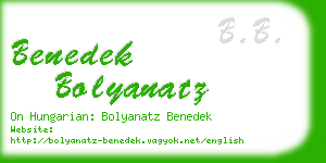 benedek bolyanatz business card